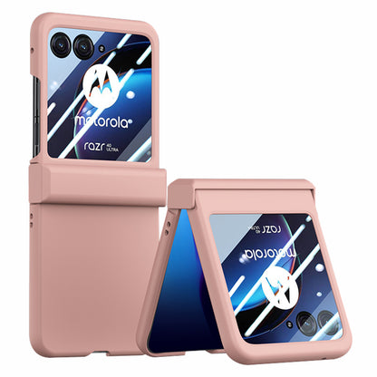 For Motorola Razr 40 Ultra 5G Phone Case Hinge Design PC Cover with Tempered Glass Rear Screen Protector