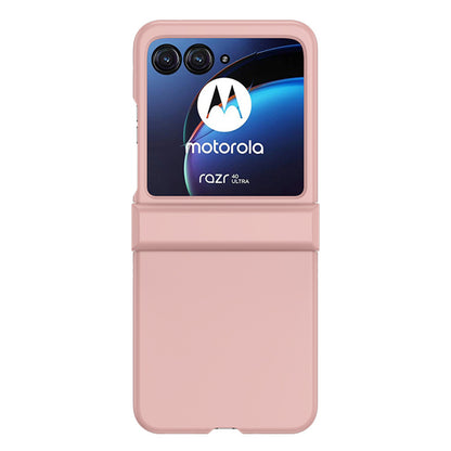 For Motorola Razr 40 Ultra 5G Phone Case Hinge Design PC Cover with Tempered Glass Rear Screen Protector