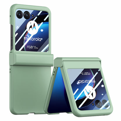 For Motorola Razr 40 Ultra 5G Phone Case Hinge Design PC Cover with Tempered Glass Rear Screen Protector
