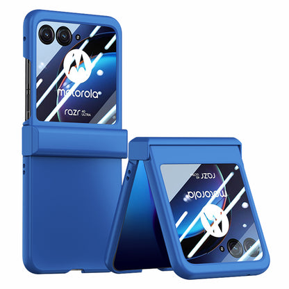 For Motorola Razr 40 Ultra 5G Phone Case Hinge Design PC Cover with Tempered Glass Rear Screen Protector