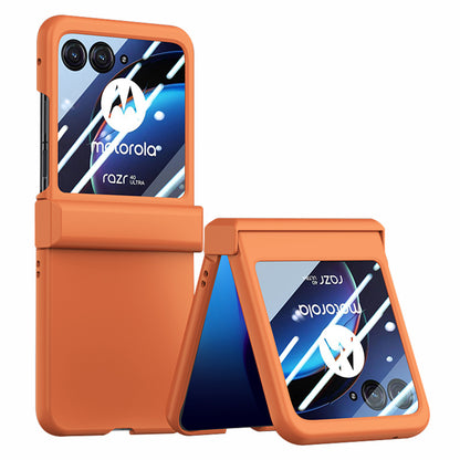 For Motorola Razr 40 Ultra 5G Phone Case Hinge Design PC Cover with Tempered Glass Rear Screen Protector