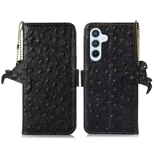 RFID Blocking Shell for Samsung Galaxy S23 FE Genuine Cowhide Leather Phone Cover Wallet Stand Case