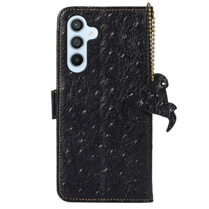 RFID Blocking Shell for Samsung Galaxy S23 FE Genuine Cowhide Leather Phone Cover Wallet Stand Case
