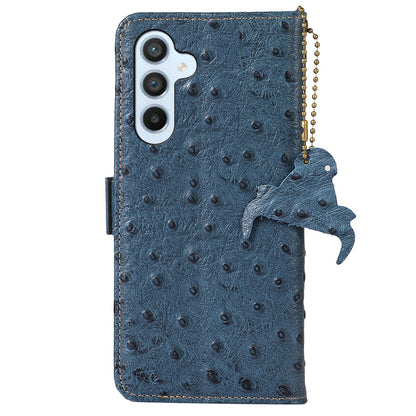 RFID Blocking Shell for Samsung Galaxy S23 FE Genuine Cowhide Leather Phone Cover Wallet Stand Case