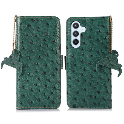 RFID Blocking Shell for Samsung Galaxy S23 FE Genuine Cowhide Leather Phone Cover Wallet Stand Case