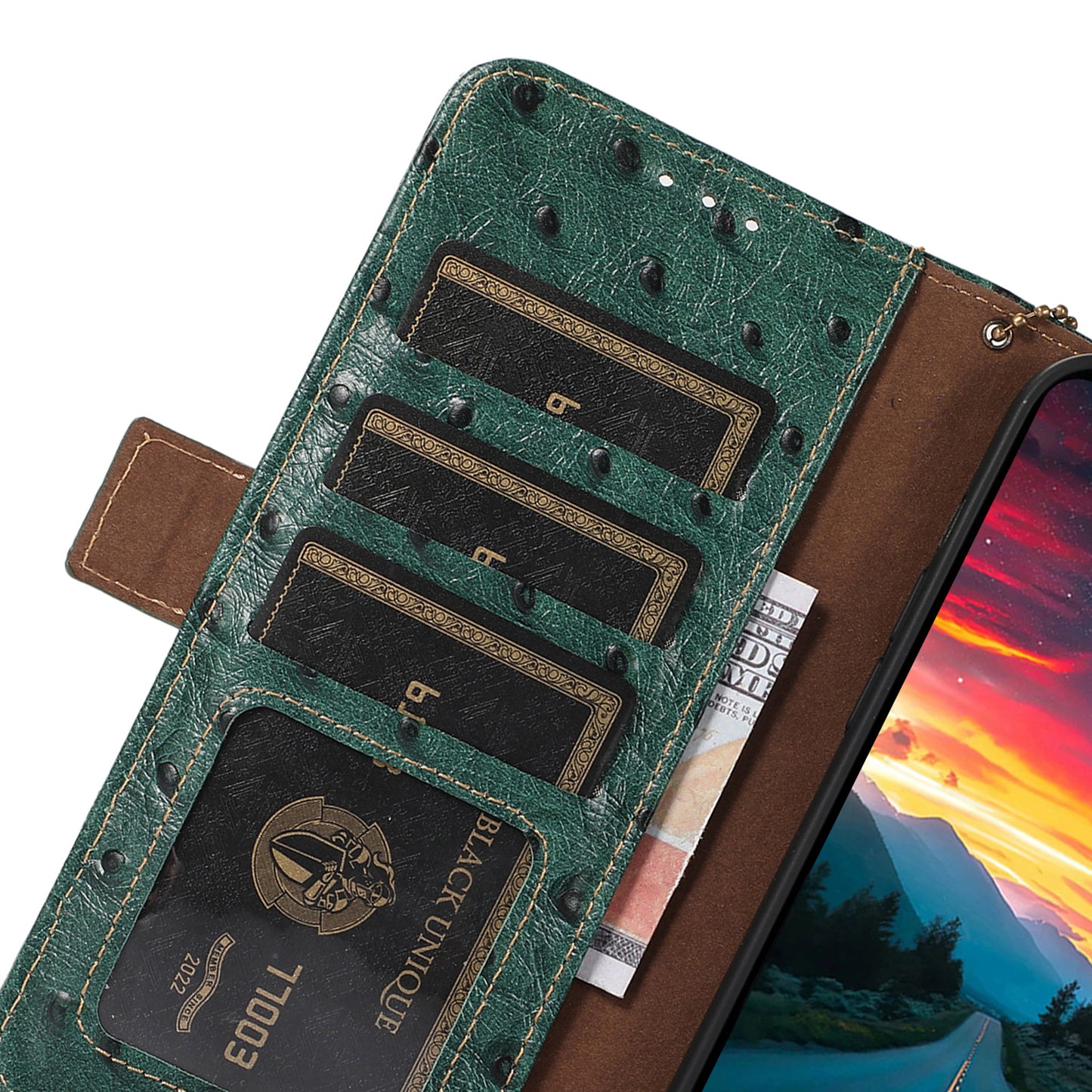 RFID Blocking Shell for Samsung Galaxy S23 FE Genuine Cowhide Leather Phone Cover Wallet Stand Case