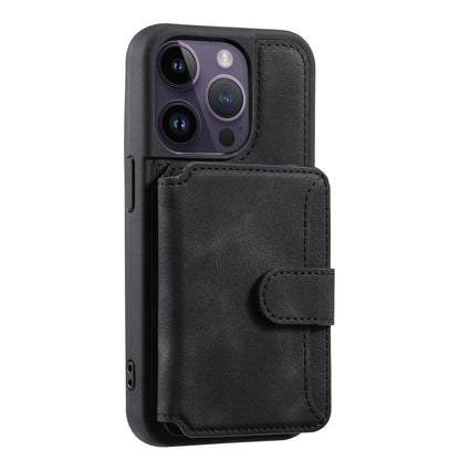 RFID Blocking Wallet Cover for iPhone 15 Pro , Leather Coated TPU Phone Case with Kickstand