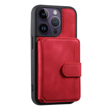 RFID Blocking Wallet Cover for iPhone 15 Pro , Leather Coated TPU Phone Case with Kickstand