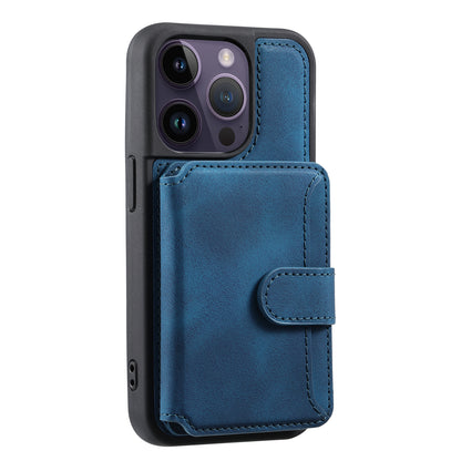 RFID Blocking Wallet Cover for iPhone 15 Pro , Leather Coated TPU Phone Case with Kickstand