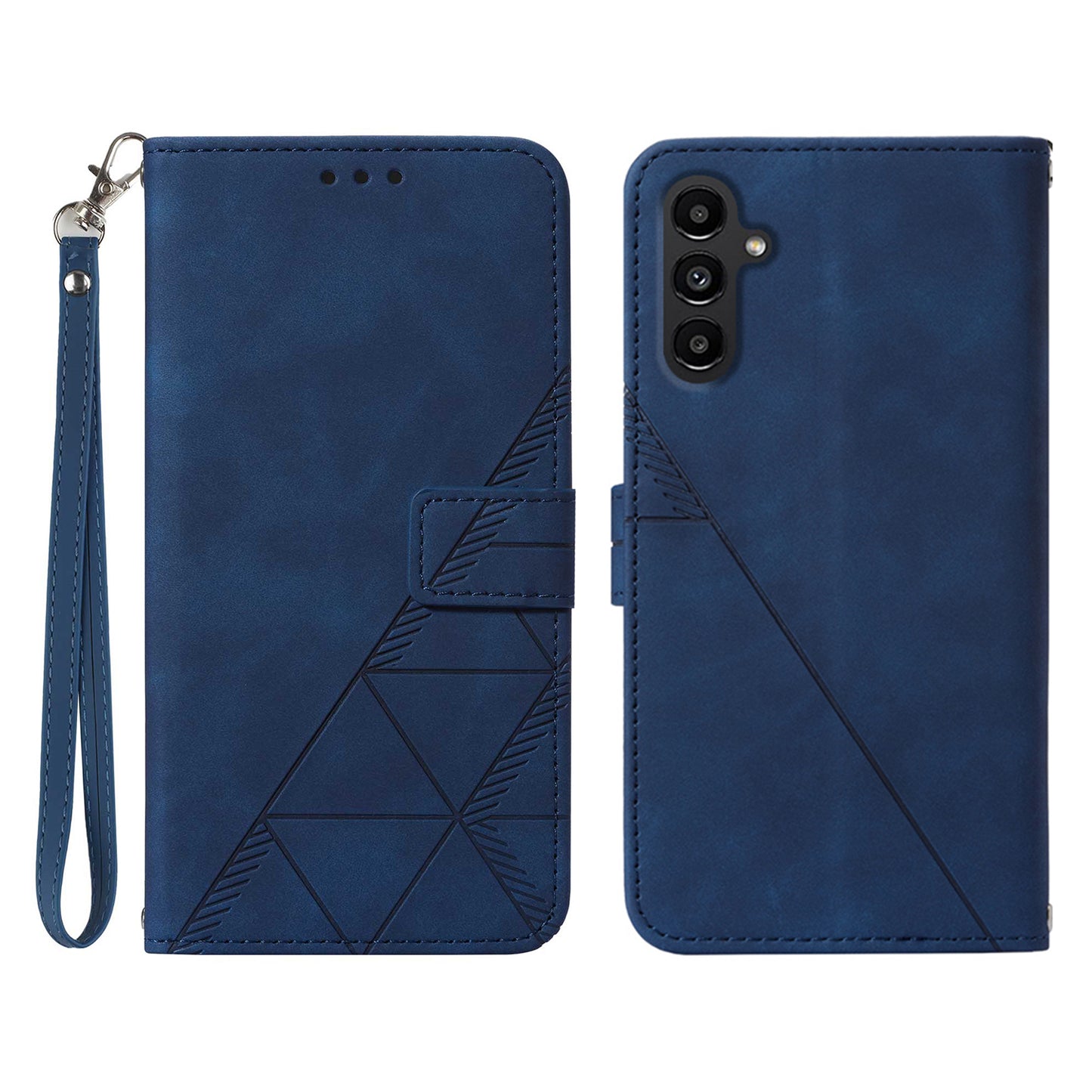 YB Imprinting Series-1 for Samsung Galaxy S23 FE Imprinted PU Leather Phone Case Wallet Stand Cover with Strap