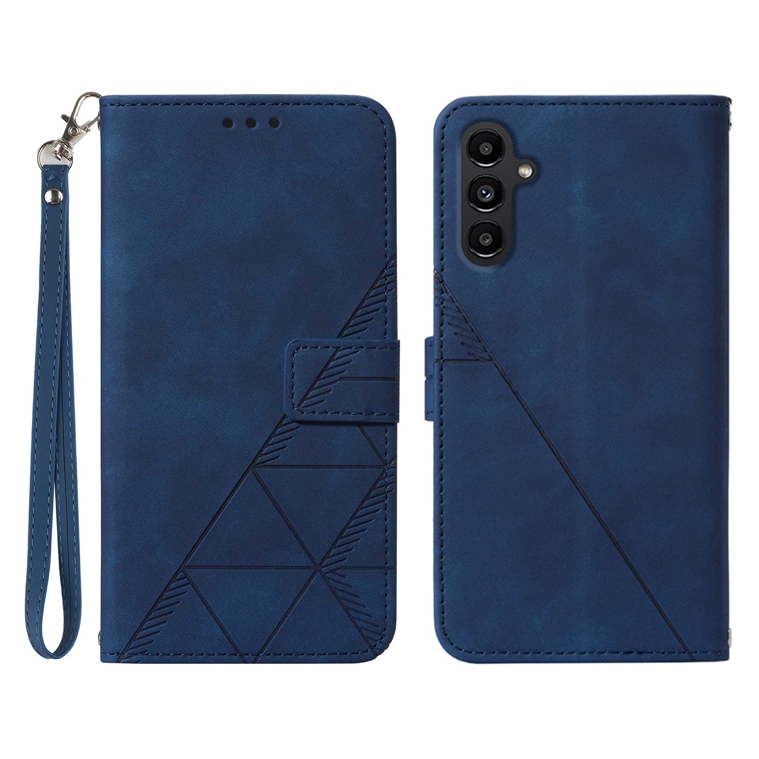 YB Imprinting Series-1 for Samsung Galaxy S23 FE Imprinted PU Leather Phone Case Wallet Stand Cover with Strap