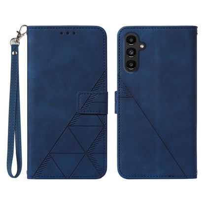 YB Imprinting Series-1 for Samsung Galaxy S23 FE Imprinted PU Leather Phone Case Wallet Stand Cover with Strap