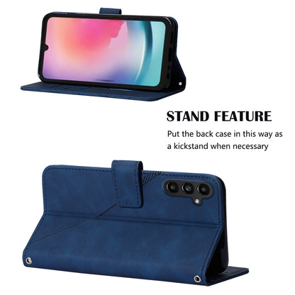YB Imprinting Series-1 for Samsung Galaxy S23 FE Imprinted PU Leather Phone Case Wallet Stand Cover with Strap