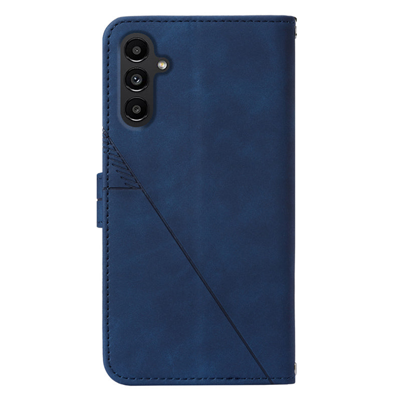 YB Imprinting Series-1 for Samsung Galaxy S23 FE Imprinted PU Leather Phone Case Wallet Stand Cover with Strap