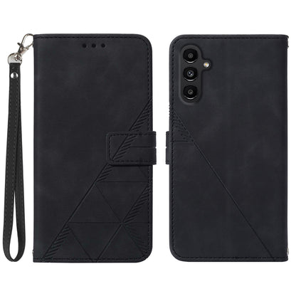 YB Imprinting Series-1 for Samsung Galaxy S23 FE Imprinted PU Leather Phone Case Wallet Stand Cover with Strap