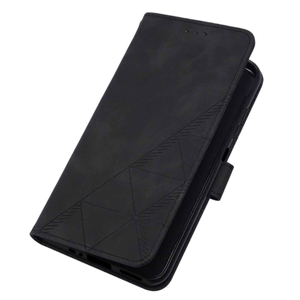YB Imprinting Series-1 for Samsung Galaxy S23 FE Imprinted PU Leather Phone Case Wallet Stand Cover with Strap