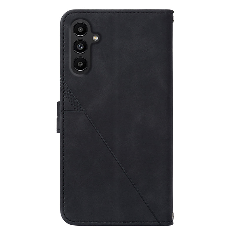 YB Imprinting Series-1 for Samsung Galaxy S23 FE Imprinted PU Leather Phone Case Wallet Stand Cover with Strap