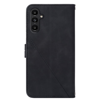 YB Imprinting Series-1 for Samsung Galaxy S23 FE Imprinted PU Leather Phone Case Wallet Stand Cover with Strap