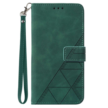 YB Imprinting Series-1 for Samsung Galaxy S23 FE Imprinted PU Leather Phone Case Wallet Stand Cover with Strap