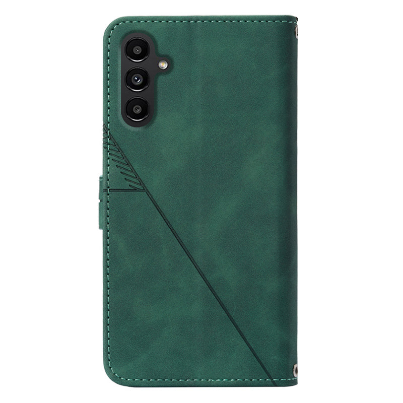 YB Imprinting Series-1 for Samsung Galaxy S23 FE Imprinted PU Leather Phone Case Wallet Stand Cover with Strap