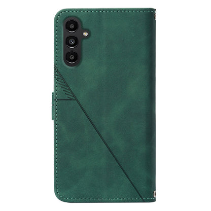 YB Imprinting Series-1 for Samsung Galaxy S23 FE Imprinted PU Leather Phone Case Wallet Stand Cover with Strap