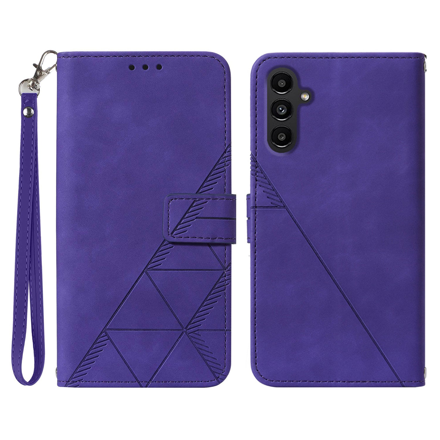 YB Imprinting Series-1 for Samsung Galaxy S23 FE Imprinted PU Leather Phone Case Wallet Stand Cover with Strap