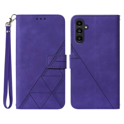 YB Imprinting Series-1 for Samsung Galaxy S23 FE Imprinted PU Leather Phone Case Wallet Stand Cover with Strap