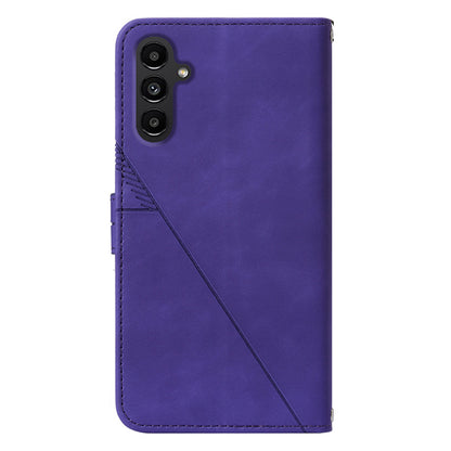 YB Imprinting Series-1 for Samsung Galaxy S23 FE Imprinted PU Leather Phone Case Wallet Stand Cover with Strap