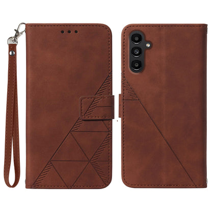 YB Imprinting Series-1 for Samsung Galaxy S23 FE Imprinted PU Leather Phone Case Wallet Stand Cover with Strap