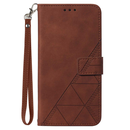 YB Imprinting Series-1 for Samsung Galaxy S23 FE Imprinted PU Leather Phone Case Wallet Stand Cover with Strap