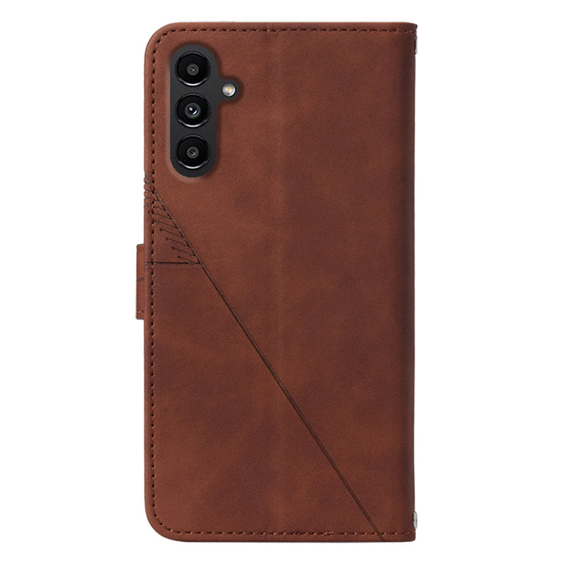YB Imprinting Series-1 for Samsung Galaxy S23 FE Imprinted PU Leather Phone Case Wallet Stand Cover with Strap