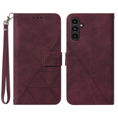 YB Imprinting Series-1 for Samsung Galaxy S23 FE Imprinted PU Leather Phone Case Wallet Stand Cover with Strap
