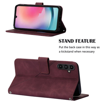 YB Imprinting Series-1 for Samsung Galaxy S23 FE Imprinted PU Leather Phone Case Wallet Stand Cover with Strap