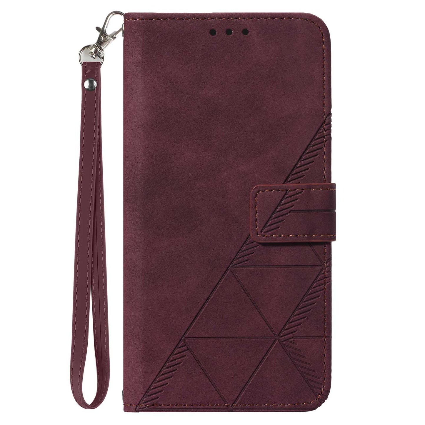 YB Imprinting Series-1 for Samsung Galaxy S23 FE Imprinted PU Leather Phone Case Wallet Stand Cover with Strap