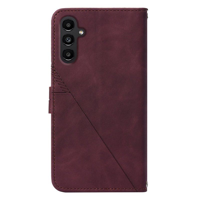 YB Imprinting Series-1 for Samsung Galaxy S23 FE Imprinted PU Leather Phone Case Wallet Stand Cover with Strap