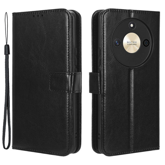 For Honor X50 Crazy Horse Texture Leather Phone Stand Case Anti-Scratch Cell Phone Shell Wallet Cover