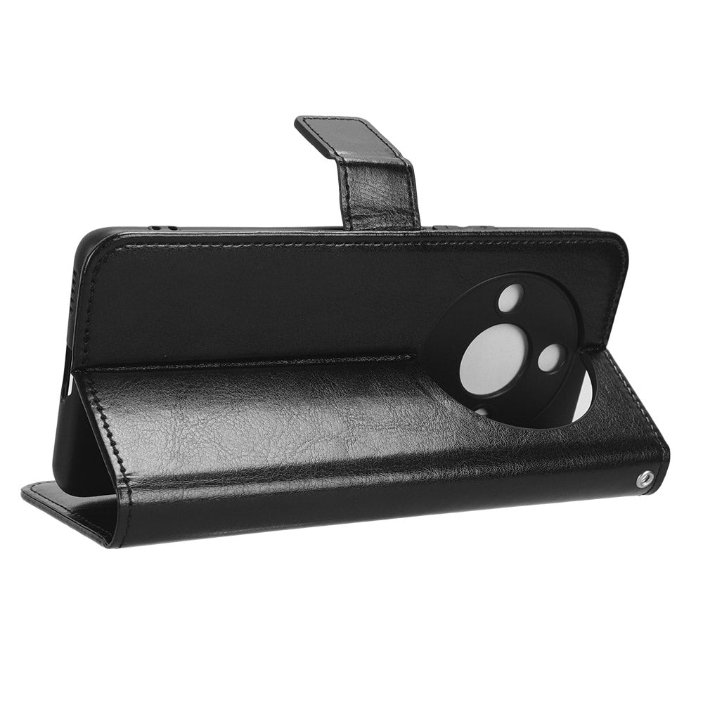 For Honor X50 Crazy Horse Texture Leather Phone Stand Case Anti-Scratch Cell Phone Shell Wallet Cover