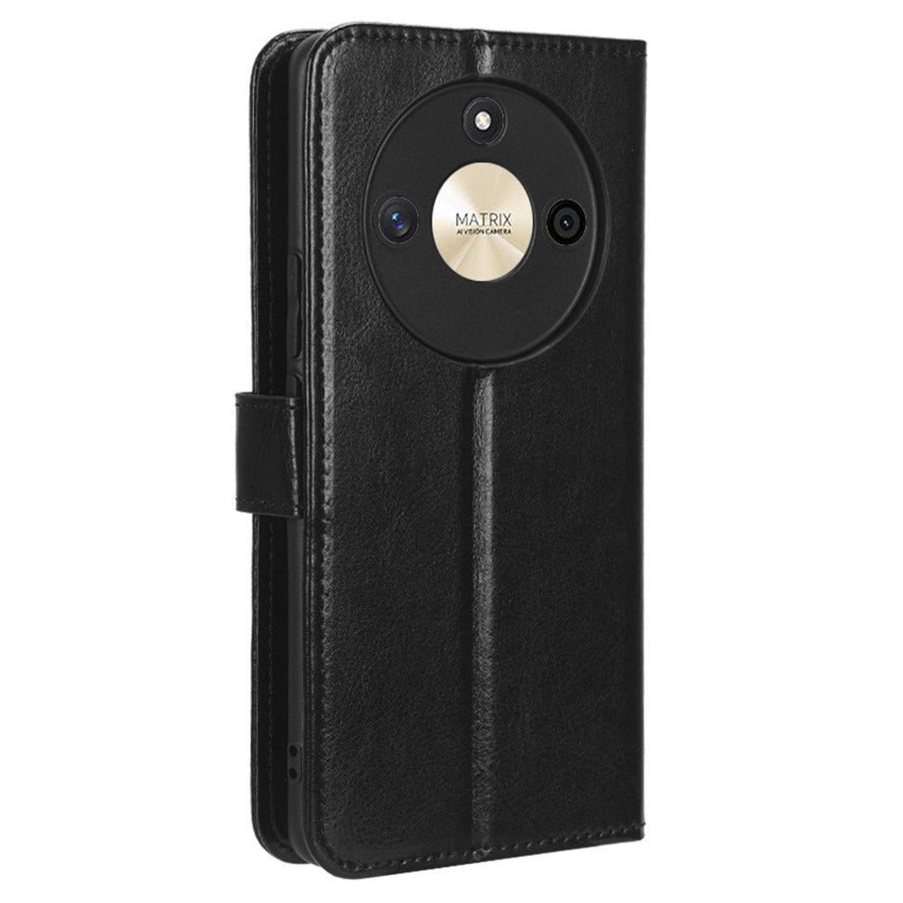 For Honor X50 Crazy Horse Texture Leather Phone Stand Case Anti-Scratch Cell Phone Shell Wallet Cover