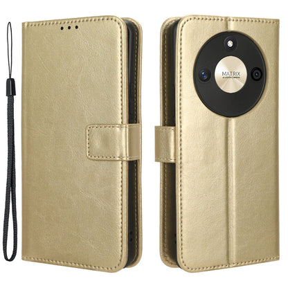 For Honor X50 Crazy Horse Texture Leather Phone Stand Case Anti-Scratch Cell Phone Shell Wallet Cover