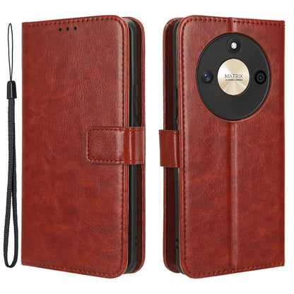 For Honor X50 Crazy Horse Texture Leather Phone Stand Case Anti-Scratch Cell Phone Shell Wallet Cover