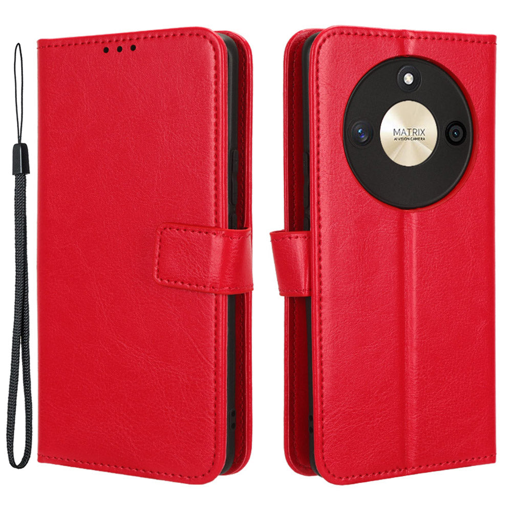 For Honor X50 Crazy Horse Texture Leather Phone Stand Case Anti-Scratch Cell Phone Shell Wallet Cover