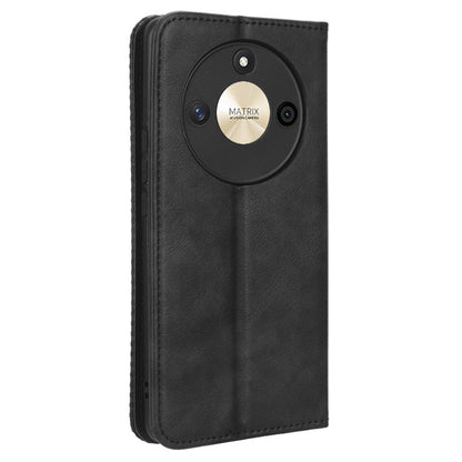For Honor X50 Magnetic Closing Retro Phone Case PU Leather Cover Stand Wallet Shell