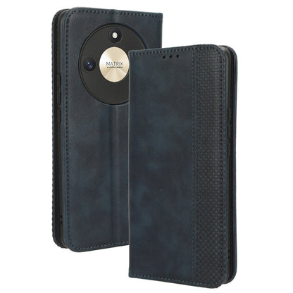For Honor X50 Magnetic Closing Retro Phone Case PU Leather Cover Stand Wallet Shell