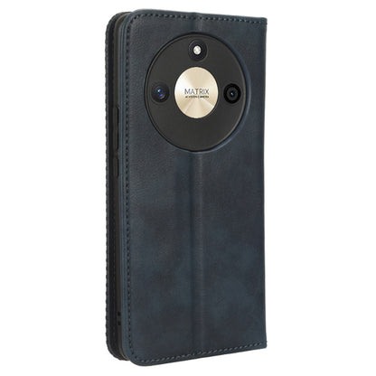 For Honor X50 Magnetic Closing Retro Phone Case PU Leather Cover Stand Wallet Shell