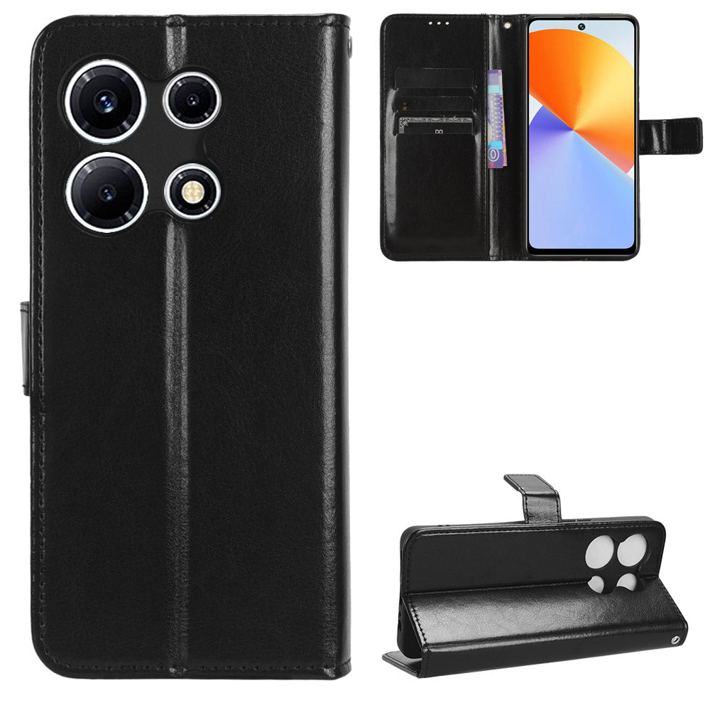 For Infinix Note 30 VIP 5G X6710 Crazy Horse Texture Phone Stand Case PU Leather Wallet Cover
