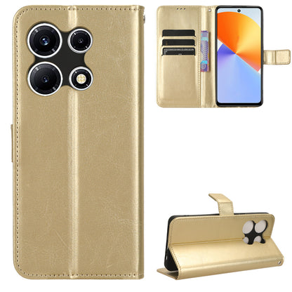 For Infinix Note 30 VIP 5G X6710 Crazy Horse Texture Phone Stand Case PU Leather Wallet Cover