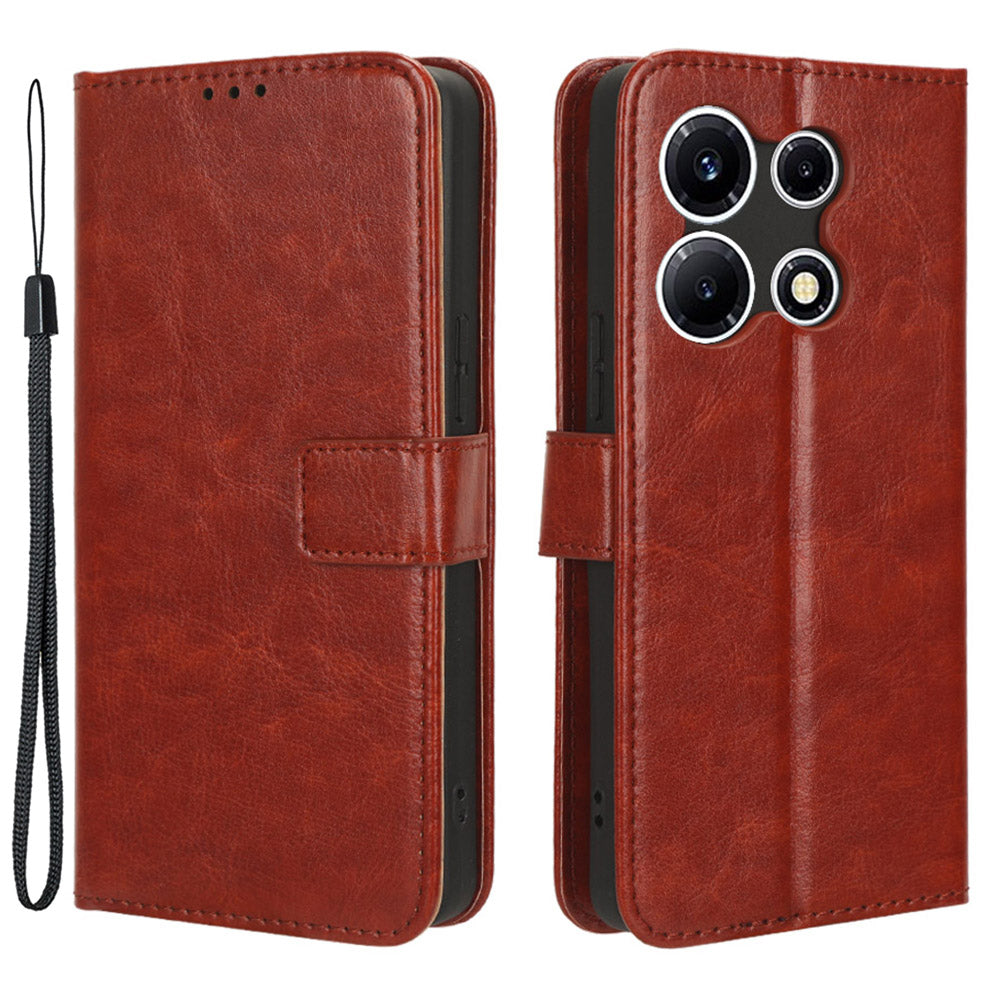 For Infinix Note 30 VIP 5G X6710 Crazy Horse Texture Phone Stand Case PU Leather Wallet Cover
