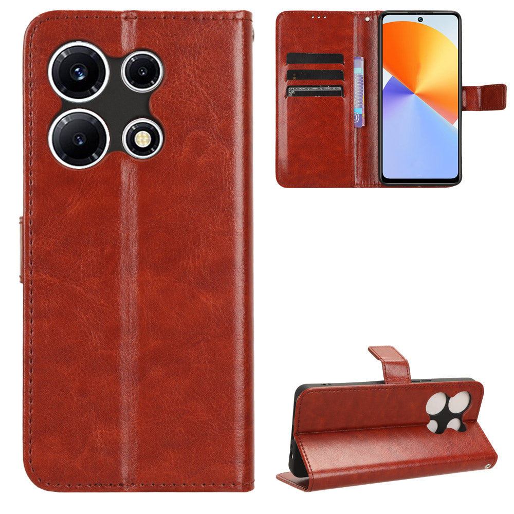 For Infinix Note 30 VIP 5G X6710 Crazy Horse Texture Phone Stand Case PU Leather Wallet Cover