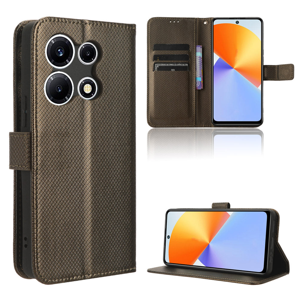 For Infinix Note 30 VIP 5G X6710 PU Leather Cell Phone Case Diamond Texture Wallet Stand Cover