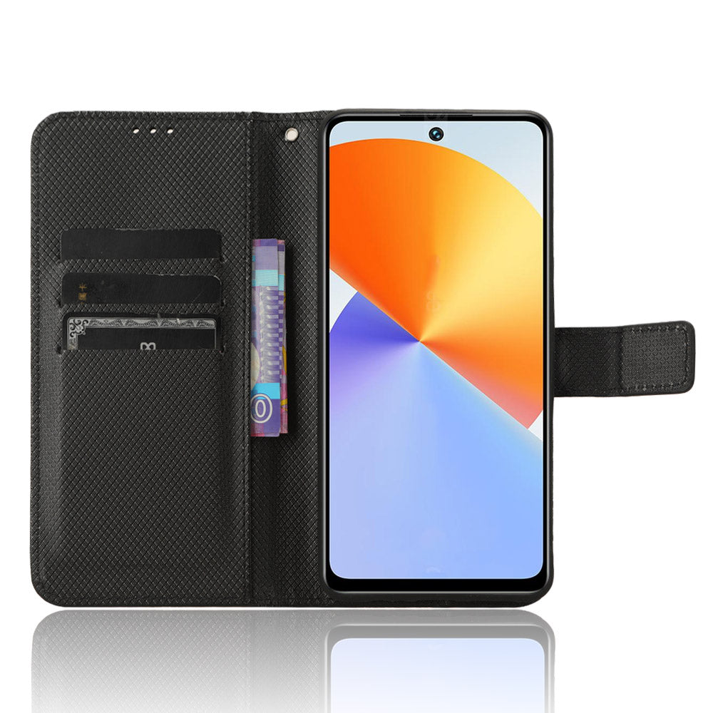 For Infinix Note 30 VIP 5G X6710 PU Leather Cell Phone Case Diamond Texture Wallet Stand Cover